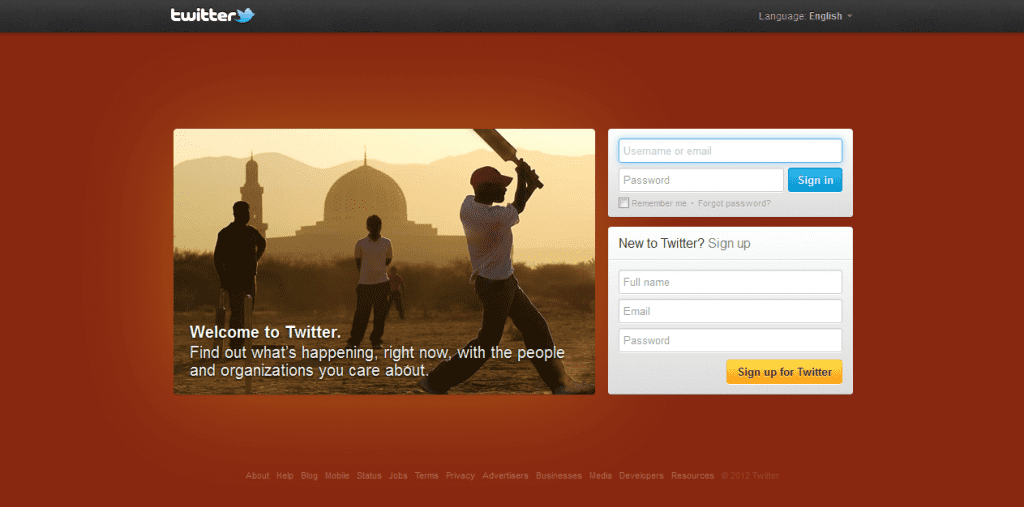 twitter homepage